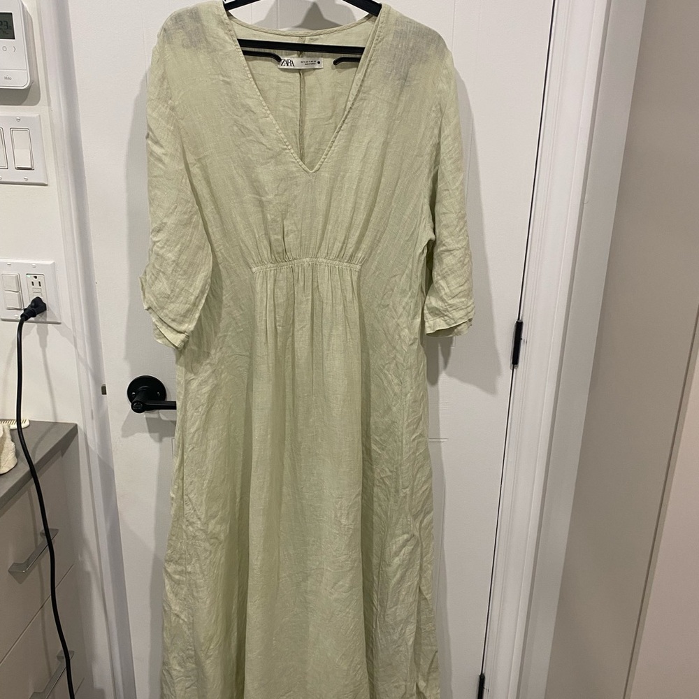 Zara Light Green Long Sleeve Dress